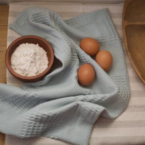 Paño de Cocina tela Waffle Celeste