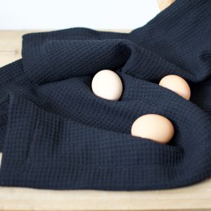 Paño de cocina tela Waffle negro